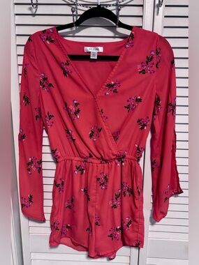 Arizona Coral Pink Floral Romper